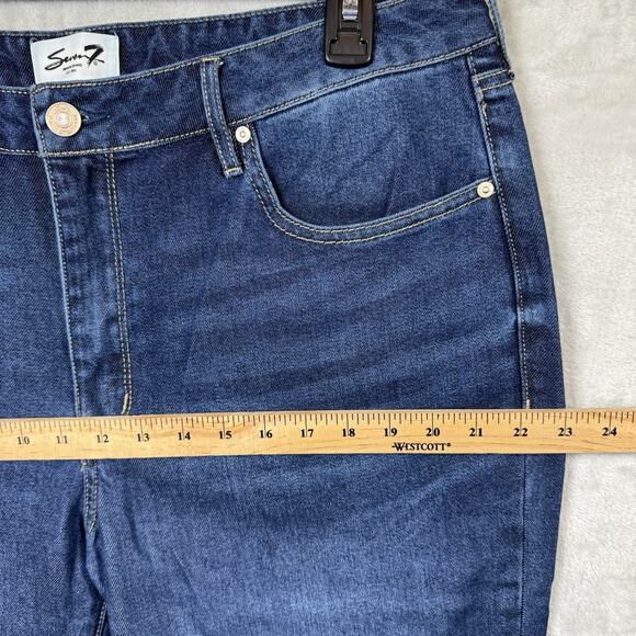 Seven7 NEW Loose Straight Leg Jean Womens 14 Blue Denim High Rise Stretch Zipper - Picture 9 of 15